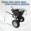 Broadcast Spreader 110 LB Tow Behind Fertilizer Spreader 12" Tires with Cover