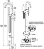 Bathroom Chrome Freestanding Bath Tub Filler Mixer Tap Hand Shower Floor Mounted