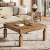 Square Wood Coffee Table, 39-Inch Farmhouse Accent Center Table for Living Room