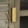 TV Cabinet Solid Wood Grey with Brass 110x30x48 Z3P3
