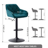 Set of 2/4 Bar Stools Velvet w/Armrest 8cm Thick Seat Swivel Bar Chair Breakfast