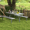 Picnic Table Bench Set 8 Person Outdoor Camping Table & 2 Benches