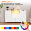 TV Stand with LED Light for 32-50" TVs, Media Console Table w/ 8 Drawers Bedroom