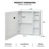 LED Bathroom Mirror Cabinet With Demister Wall Mounted Illuminate Touch Sensor