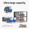 12x Stackable Foldable Boxes Trainers Organiser Clear Plastic Shoe Storage Box