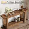63-Inch Farmhouse Console Table, 2-Tier Narrow Entryway Sofa Table Behind Couch