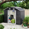Heavy Duty Metal Garden Shed Outdoor Apex Roof Storage House w/ Free Foundation