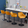 Set of 2/4 Bar Stools Velvet w/Armrest 8cm Thick Seat Swivel Bar Chair Breakfast