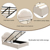 Modern Double Upholstered Bed with Hydraulic Storage, Cloud Headboard, 135x190cm