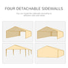 6 x 3(m) Outdoor Gazebo Canopy Party Tent with 6 Removable Side Walls for Garden