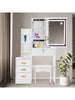 Dressing Table With Drawers Mirror Stool Set Makeup Desk Vanity Table Bedroom UK