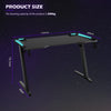 Gaming Desk witn LED RGB Computer Table with Cup Holder & Headphone Hook Black