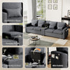 4-Seater Couch Sofa With Storage Console Cup Holder Side Pockets Charging Ports