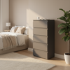 Modern Slim Grey 5 Drawer Chest | Bedroom Storage Cabinet Furniture