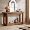63-Inch Farmhouse Console Table, 2-Tier Narrow Entryway Sofa Table Behind Couch