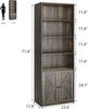 181cm Tall Bookshelf Free Standing Storage Shelf Unit with Storage Dark Oak