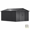 8 x 10 FT Garden Shed Storage Shed Waterproof with Slide Door and Vents, Grey