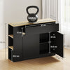 Sideboard, Storage Cabinet with 2 Doors and Adjustable Shelf, Black