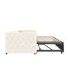 Daybed 3ft Single Linen Upholstered Bed Guest Bed Sofa Bed with Trundle Beige