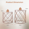 Set of 2 Modern Space Saving Side Table Stackable Round End Table W/Mirrored Top
