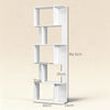 5-tier Display Shelving Storage Bookcase S Shape Bookshelf, White