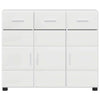 Sideboard with Door FLORIN High Gloss White 88.5 x 30.5 x 73 cm