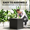 93L Plastic Garden Storage Box, Storage Container w/ Handles, Black