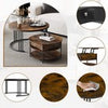 Set of 2 Nesting Coffee Tables Round Stacking Sofa Side Tables for Living Room