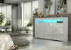 TV Unit | 155cm Sideboard | Cabinet | Cupboard | White High Gloss Doors Free LED