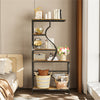 5 Tier Bookshelf Vintage Industrial Bookcase Display Rack Ladder Storage Shelf