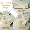 Daybed 3ft Single Linen Upholstered Bed Guest Bed Sofa Bed with Trundle Beige