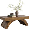 47.24-Inch Modern Rectangle Wooden Coffee Table with Arched Base for Living Room