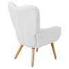 Modern Accent Chair Upholstered Button Single Sofa Wood Legs High Back Armchair