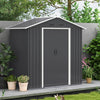 Shed Metal Garden Outdoor Storage Tool Store Sliding Doors Dark Grey