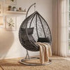 Hanging Rattan Egg Chair Garden Swing Chairs Patio Indoor Outdoor With Cushions
