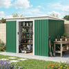 9 x 4FT Metal Garden Storage Shed w/ 2 Door, Dark Green
