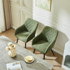 2pcs Dining Chairs Set Faux Leather/Velvet Padded Metal Legs Restaurant Armchair