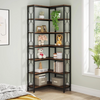 Corner Bookshelf Storage Rack Standing Shelf 7 Tier Industrial Sturdy Bookshelf