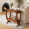 Solid Wood End Table 2-Tier Modern Sofa Side Table with Storage for Living Room