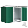 9 x 4FT Metal Garden Storage Shed w/ 2 Door, Dark Green