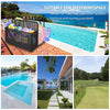 Outdoor Pool Float Storage Box with Wheels, PE Rattan Organizer for Patio & Pool