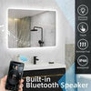 Bluetooth Bathroom LED Mirror With Demister Pad Touch Sensor Lights 600x800mm