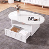 Coffee Table Cloud-Shaped Tea Table with Drawer and Open Storage Compartments