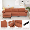 Modular L-Shaped 3-Seater Sofa Couch Set Upholstered Convertible Chaise Lounge