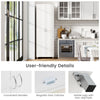 Modern Utility Storage Organizer Double Door Tall Storage Cabinet-White
