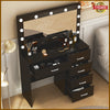 Large LED Light Mirror Dressing Table Set with 5 Drawers Vanity Make up Desk UK