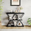 3-Tier Console Table with X-Shaped Metal Frame,Narrow Sofa Table with Shelves