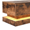 Step Wooden TV Stand In Rustic Oak With LED Lighting