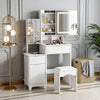 Dressing Table With Drawers Mirror Stool Set Makeup Desk Vanity Table Bedroom UK
