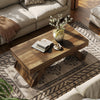 47.24-Inch Modern Rectangle Wooden Coffee Table with Arched Base for Living Room